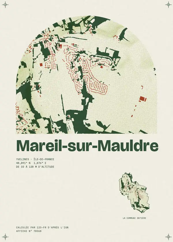 Affiche de Mareil-sur-Mauldre, calculée par 123-fr d'après l'IGN
