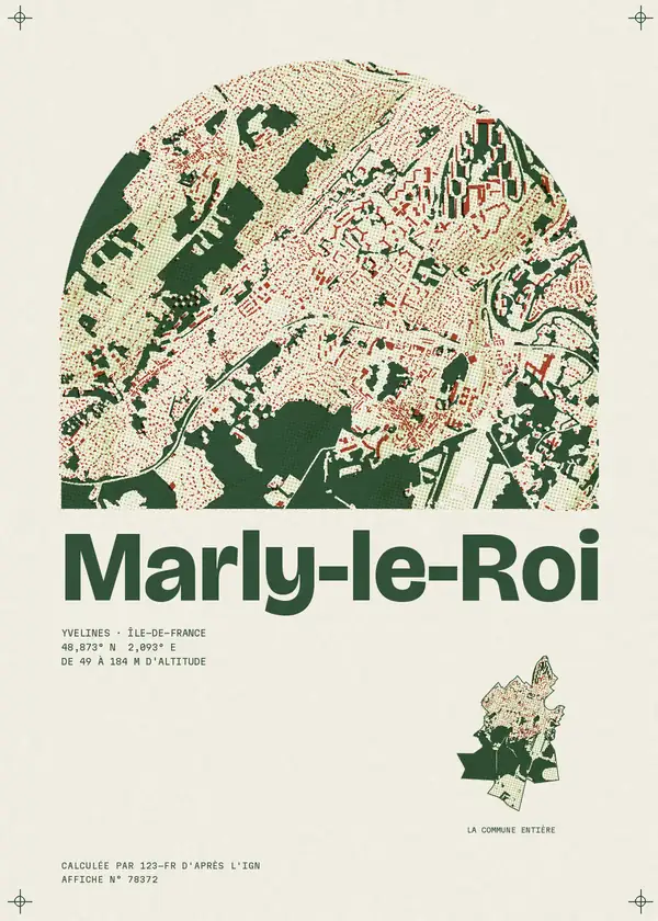 Affiche de Marly-le-Roi, calculée par 123-fr d'après l'IGN