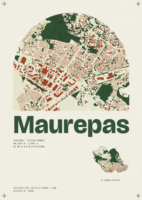 Affiche de Maurepas, calculée par 123-fr d'après l'IGN