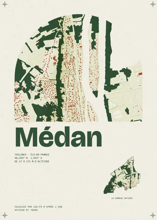 Affiche de Médan, calculée par 123-fr d'après l'IGN