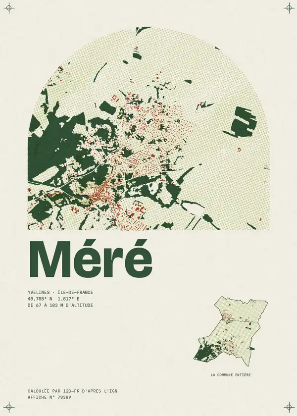 Affiche de Méré, calculée par 123-fr d'après l'IGN