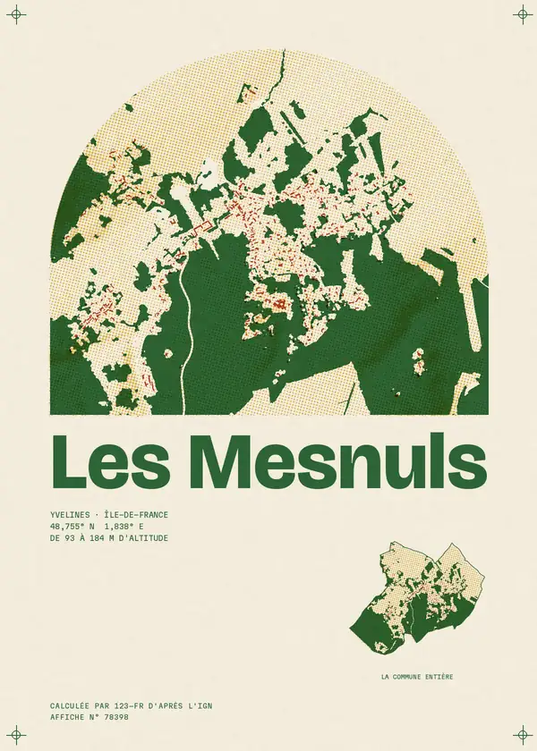 Affiche de Les Mesnuls, calculée par 123-fr d'après l'IGN