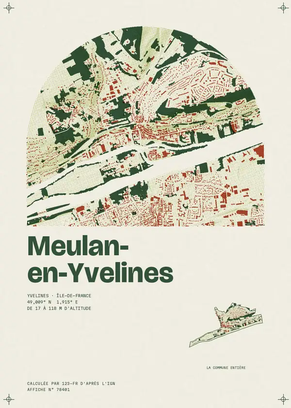 Affiche de Meulan-en-Yvelines, calculée par 123-fr d'après l'IGN