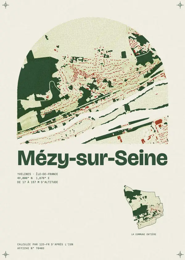 Affiche de Mézy-sur-Seine, calculée par 123-fr d'après l'IGN
