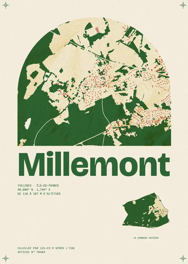 Affiche de Millemont, calculée par 123-fr d'après l'IGN