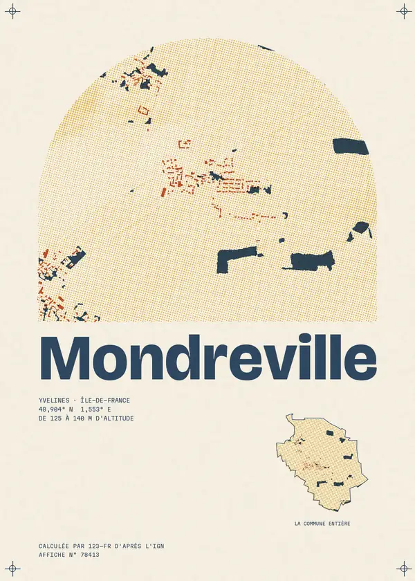 Affiche de Mondreville, calculée par 123-fr d'après l'IGN