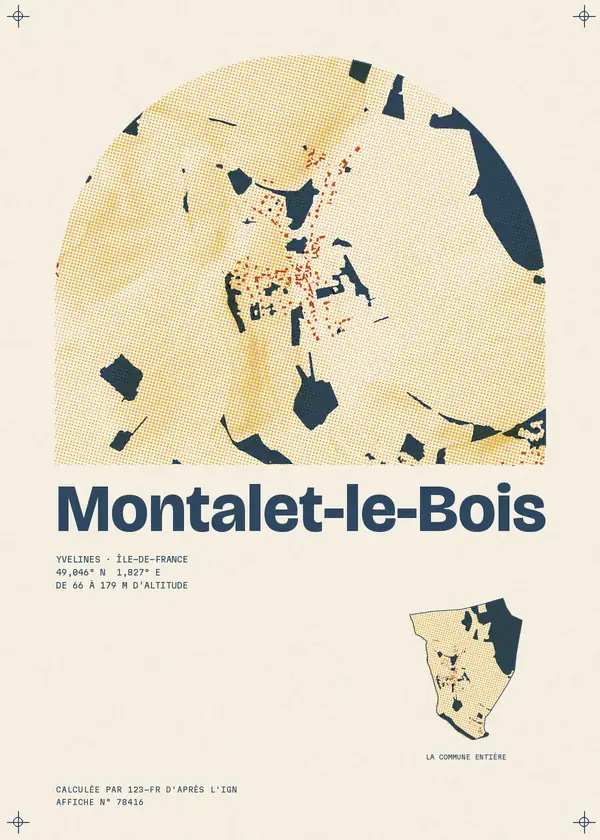 Affiche de Montalet-le-Bois, calculée par 123-fr d'après l'IGN