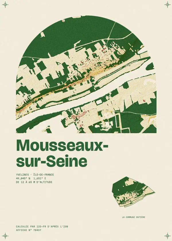 Affiche de Mousseaux-sur-Seine, calculée par 123-fr d'après l'IGN