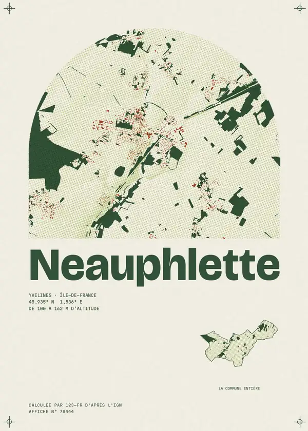 Affiche de Neauphlette, calculée par 123-fr d'après l'IGN