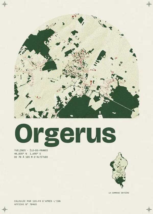 Affiche de Orgerus, calculée par 123-fr d'après l'IGN