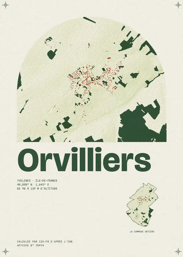 Affiche de Orvilliers, calculée par 123-fr d'après l'IGN