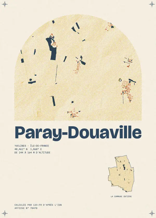 Affiche de Paray-Douaville, calculée par 123-fr d'après l'IGN