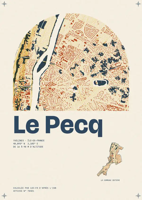Affiche de Le Pecq, calculée par 123-fr d'après l'IGN