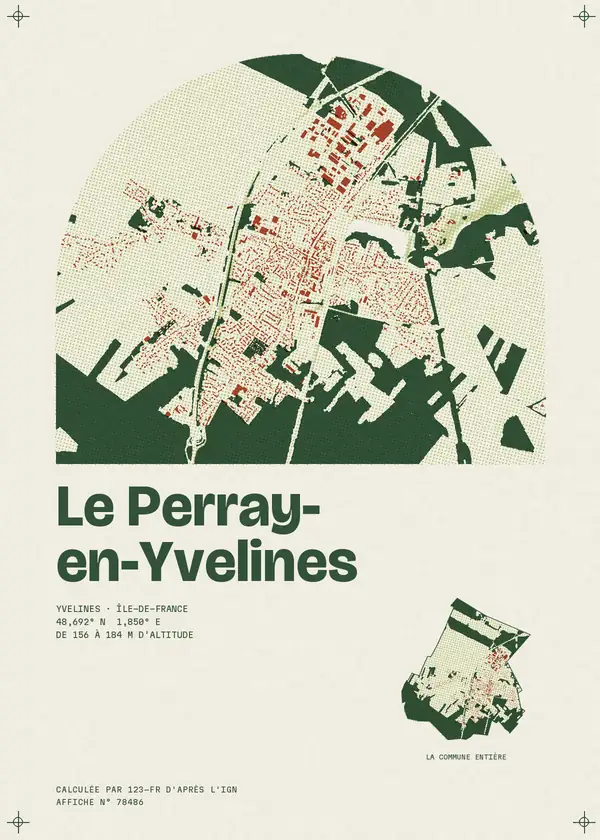 Affiche de Le Perray-en-Yvelines, calculée par 123-fr d'après l'IGN