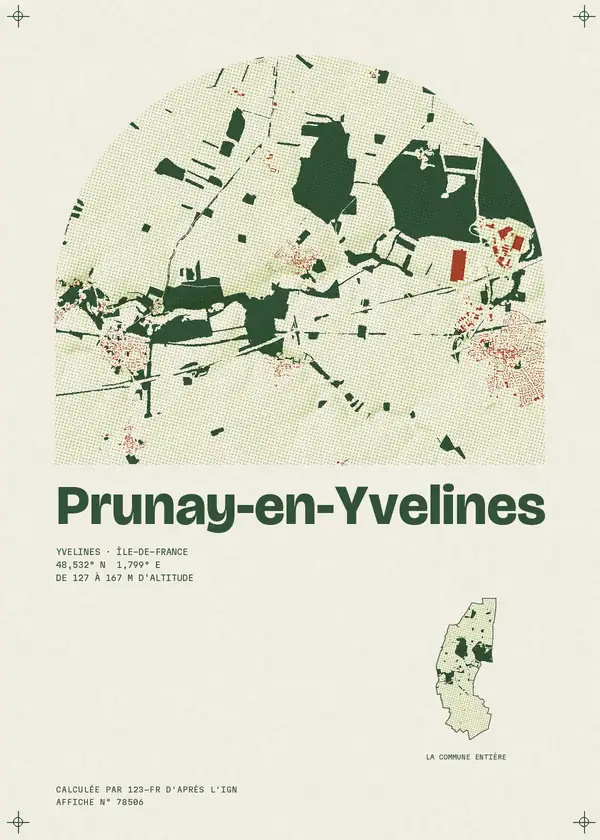 Affiche de Prunay-en-Yvelines, calculée par 123-fr d'après l'IGN