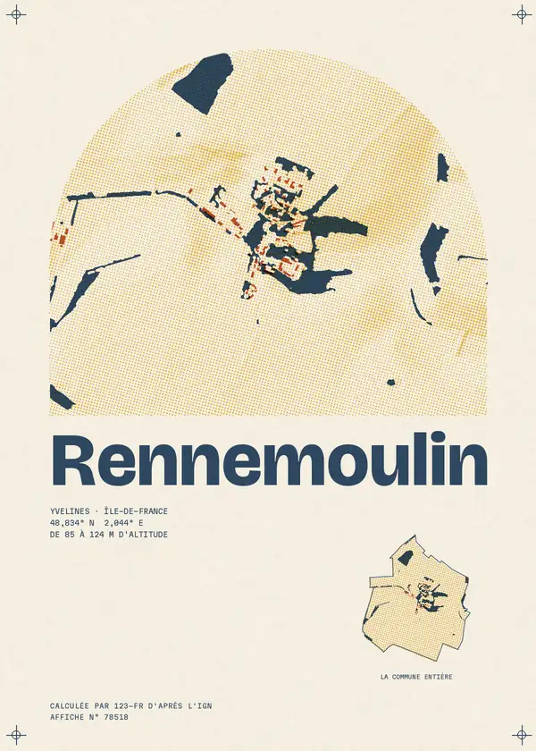 Affiche de Rennemoulin, calculée par 123-fr d'après l'IGN
