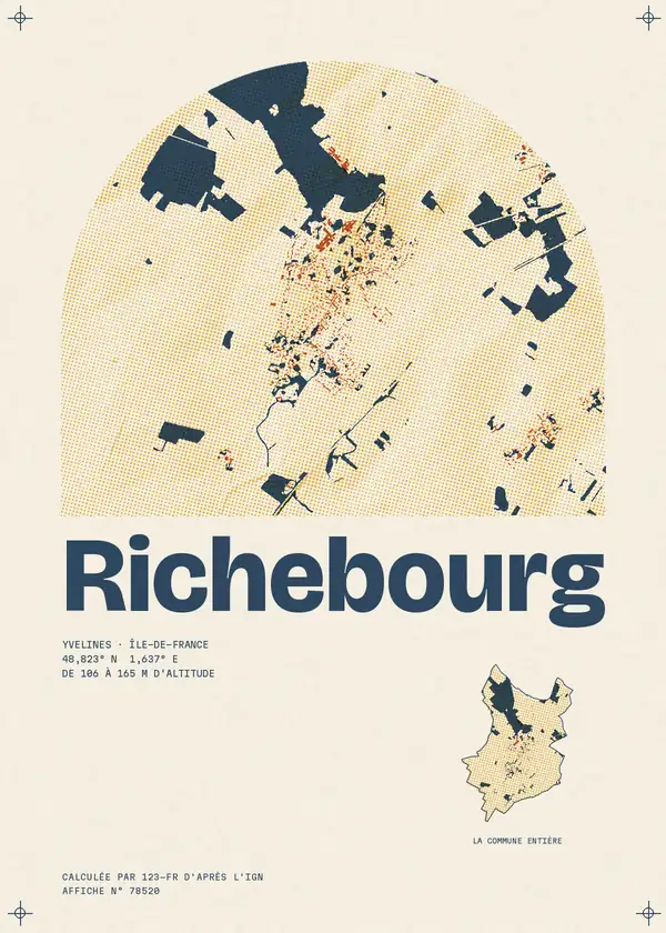 Affiche de Richebourg, calculée par 123-fr d'après l'IGN