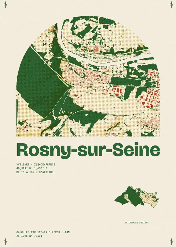 Affiche de Rosny-sur-Seine, calculée par 123-fr d'après l'IGN