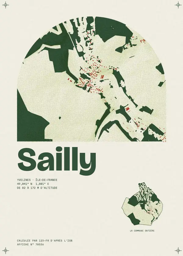 Affiche de Sailly, calculée par 123-fr d'après l'IGN