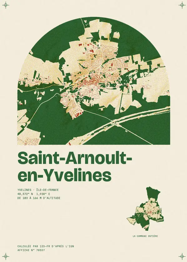 Affiche de Saint-Arnoult-en-Yvelines, calculée par 123-fr d'après l'IGN