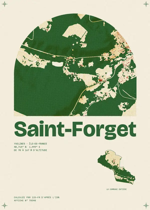 Affiche de Saint-Forget, calculée par 123-fr d'après l'IGN
