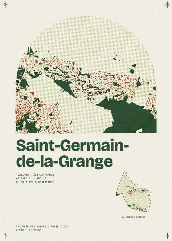 Affiche de Saint-Germain-de-la-Grange, calculée par 123-fr d'après l'IGN