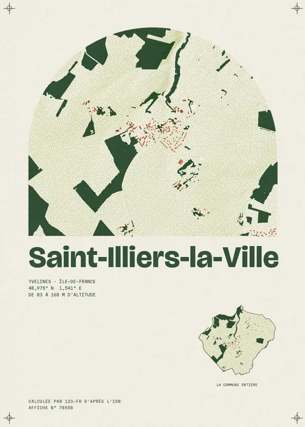 Affiche de Saint-Illiers-la-Ville, calculée par 123-fr d'après l'IGN