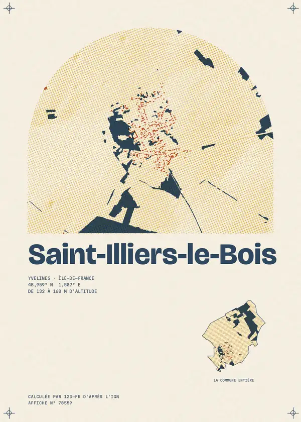 Affiche de Saint-Illiers-le-Bois, calculée par 123-fr d'après l'IGN