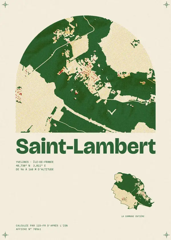 Affiche de Saint-Lambert, calculée par 123-fr d'après l'IGN
