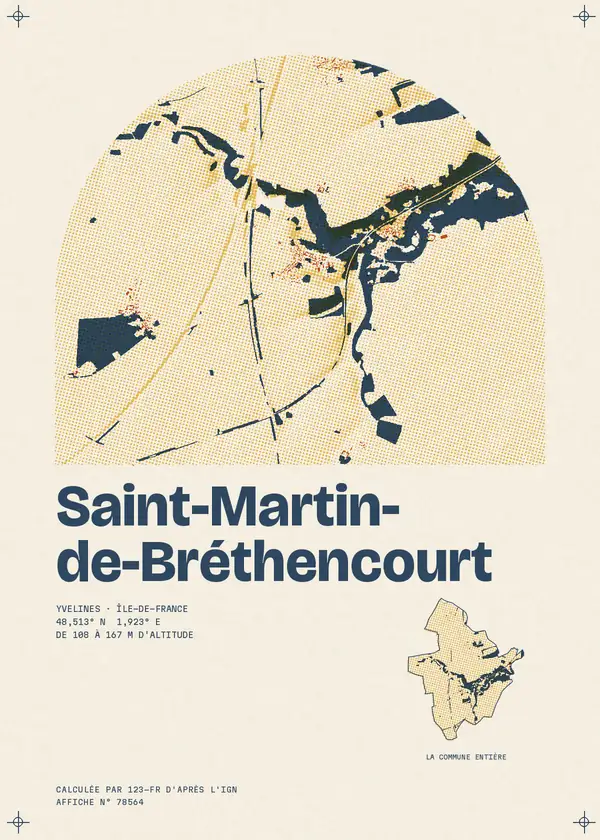 Affiche de Saint-Martin-de-Bréthencourt, calculée par 123-fr d'après l'IGN