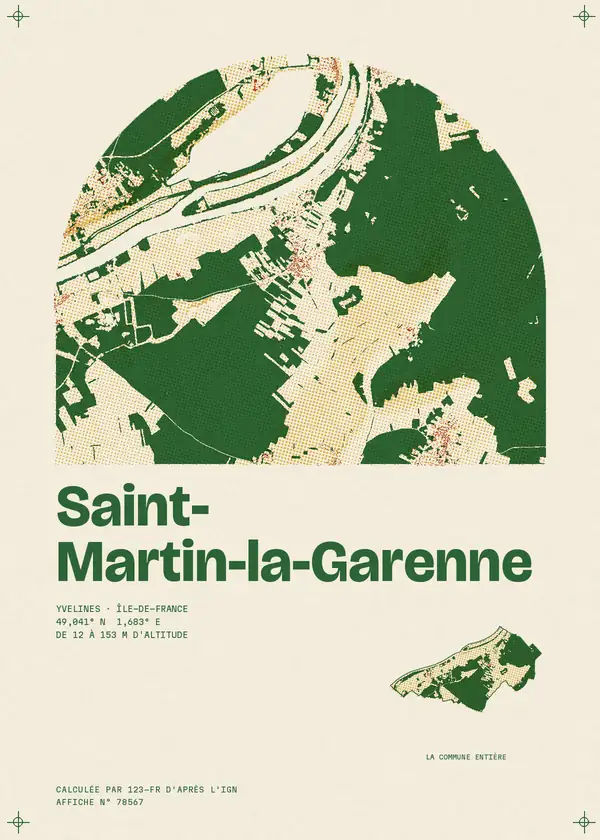 Affiche de Saint-Martin-la-Garenne, calculée par 123-fr d'après l'IGN
