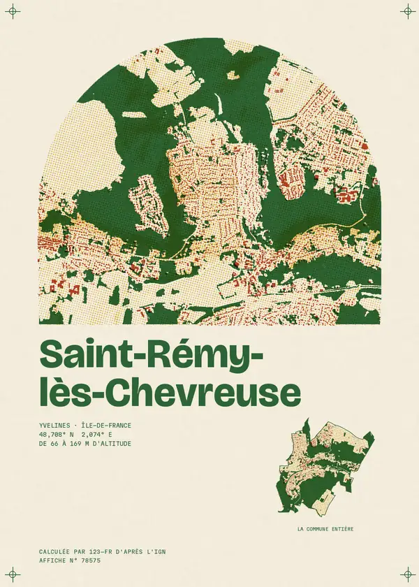 Affiche de Saint-Rémy-lès-Chevreuse, calculée par 123-fr d'après l'IGN