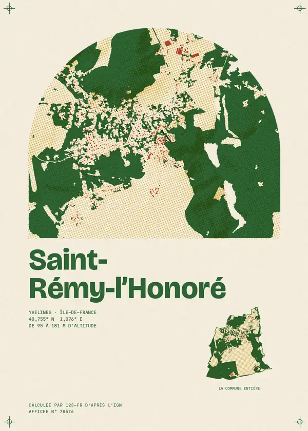 Affiche de Saint-Rémy-l'Honoré, calculée par 123-fr d'après l'IGN