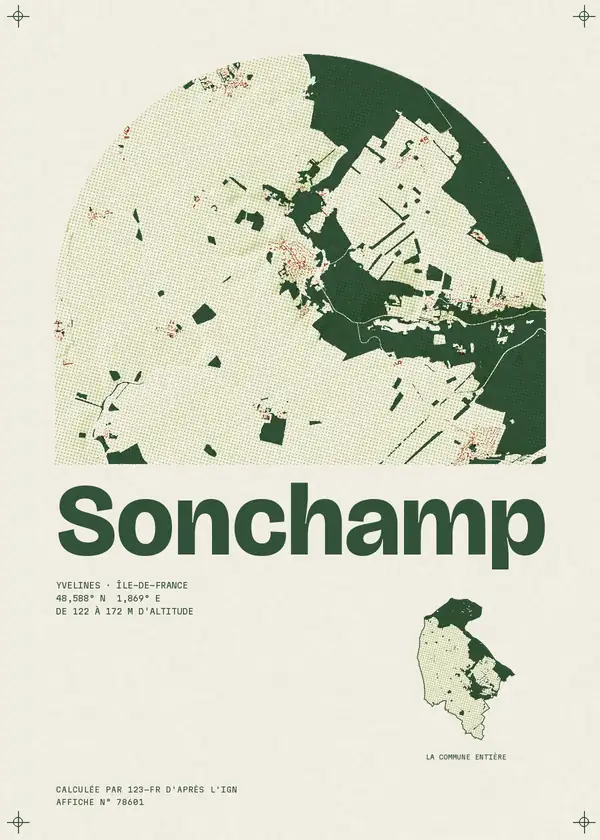 Affiche de Sonchamp, calculée par 123-fr d'après l'IGN