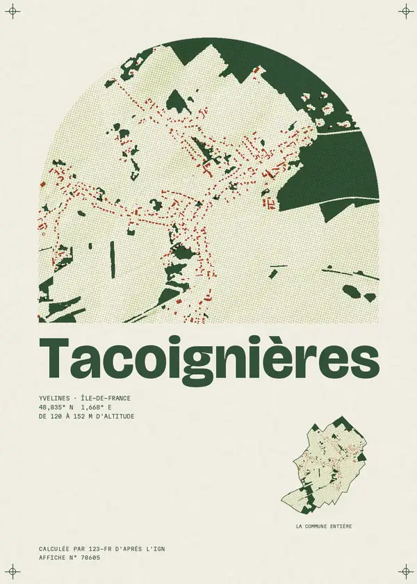 Affiche de Tacoignières, calculée par 123-fr d'après l'IGN