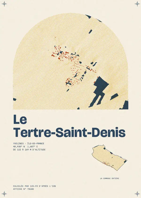 Affiche de Le Tertre-Saint-Denis, calculée par 123-fr d'après l'IGN