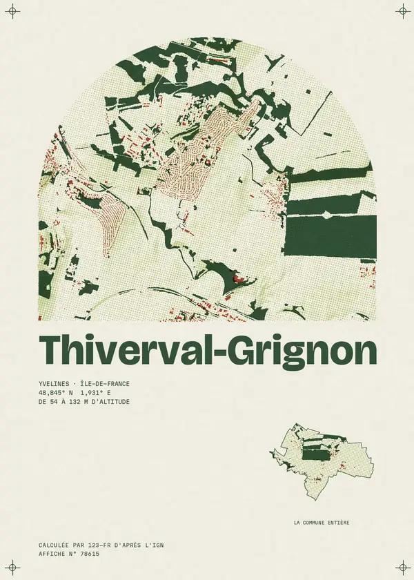 Affiche de Thiverval-Grignon, calculée par 123-fr d'après l'IGN