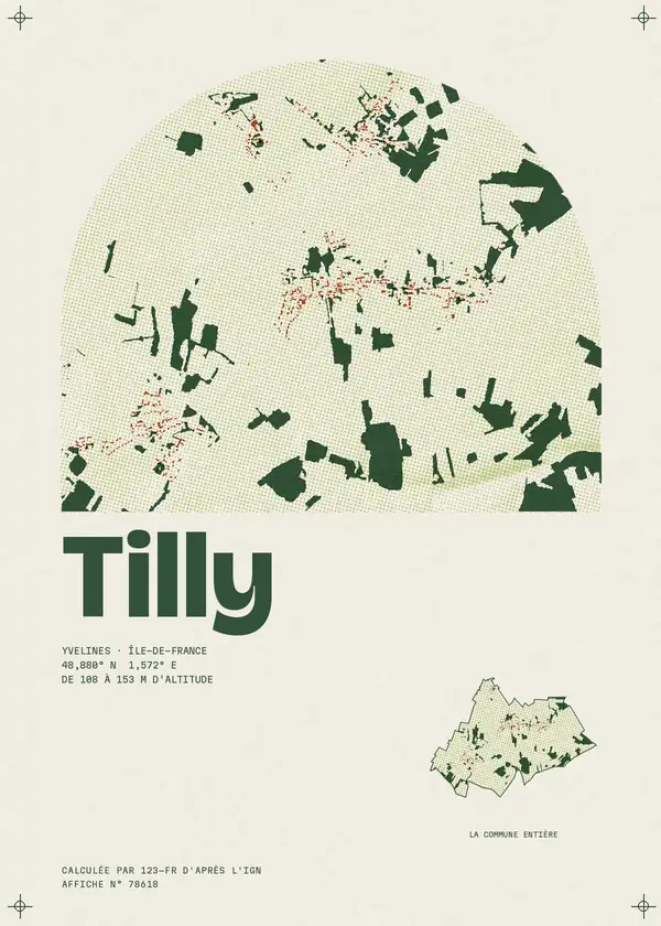 Affiche de Tilly, calculée par 123-fr d'après l'IGN