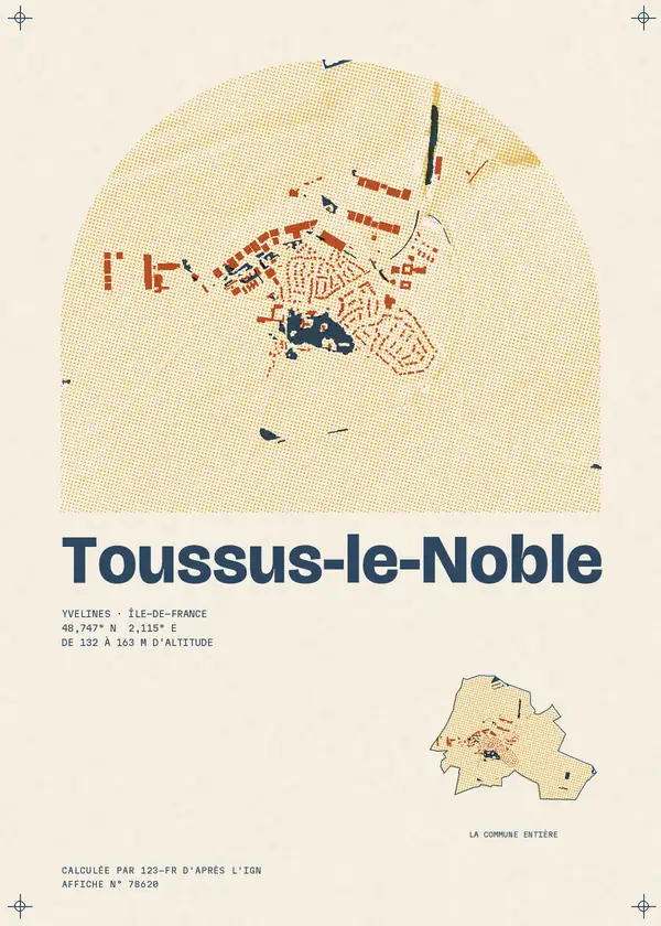 Affiche de Toussus-le-Noble, calculée par 123-fr d'après l'IGN