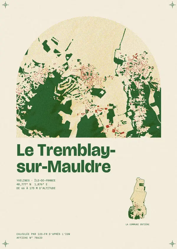 Affiche de Le Tremblay-sur-Mauldre, calculée par 123-fr d'après l'IGN