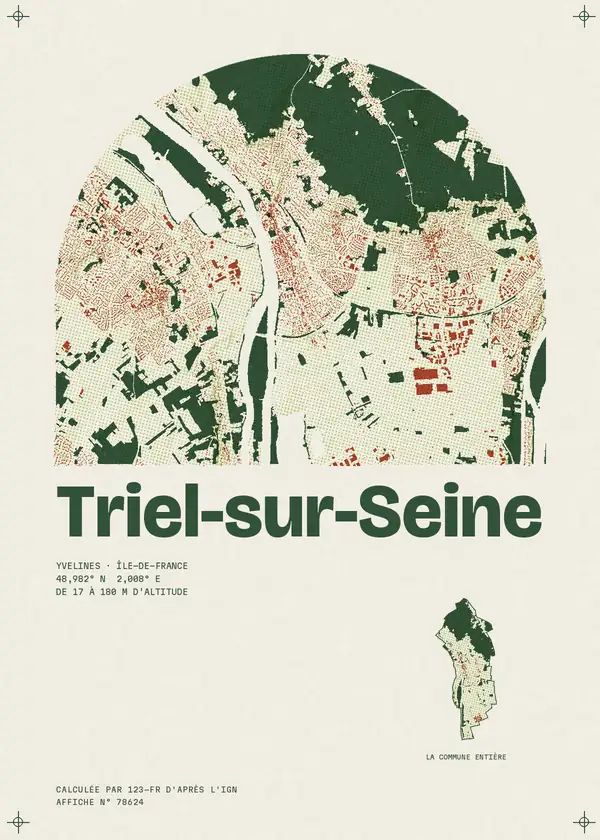 Affiche de Triel-sur-Seine, calculée par 123-fr d'après l'IGN