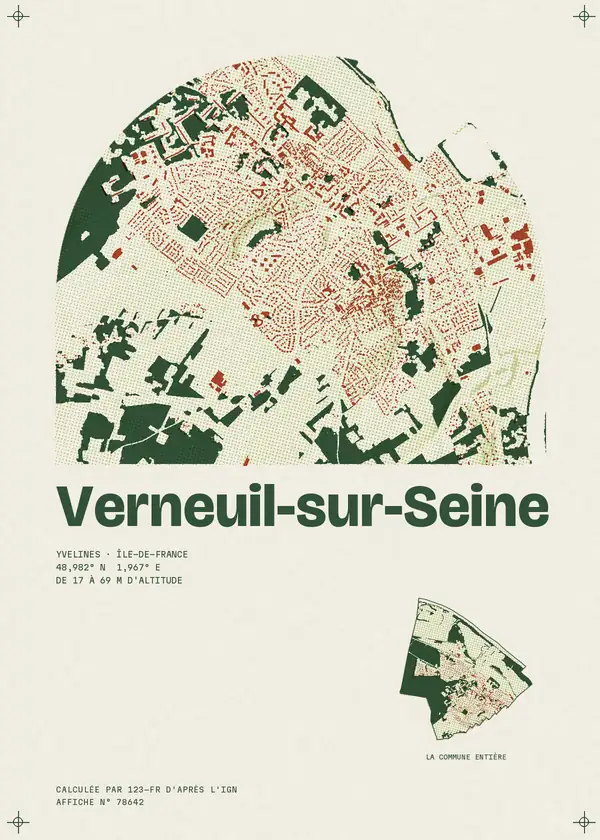 Affiche de Verneuil-sur-Seine, calculée par 123-fr d'après l'IGN