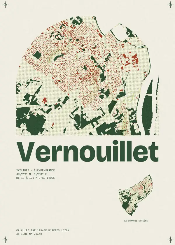 Affiche de Vernouillet, calculée par 123-fr d'après l'IGN