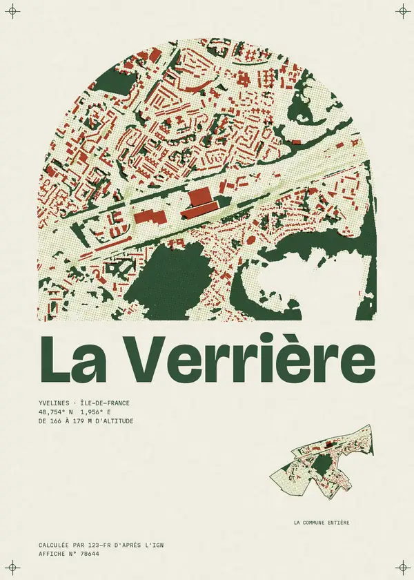 Affiche de La Verrière, calculée par 123-fr d'après l'IGN