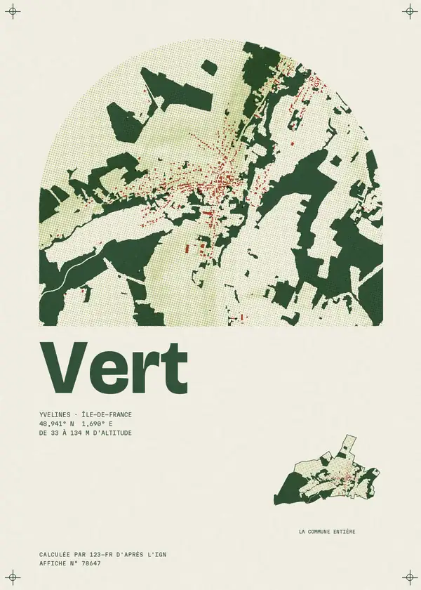 Affiche de Vert, calculée par 123-fr d'après l'IGN