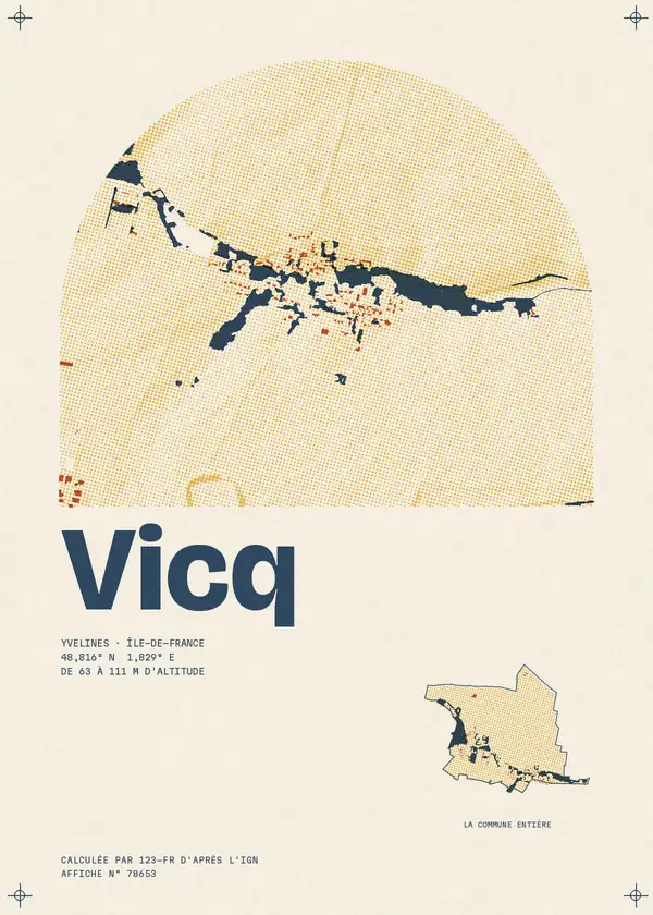 Affiche de Vicq, calculée par 123-fr d'après l'IGN