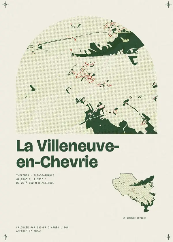 Affiche de La Villeneuve-en-Chevrie, calculée par 123-fr d'après l'IGN
