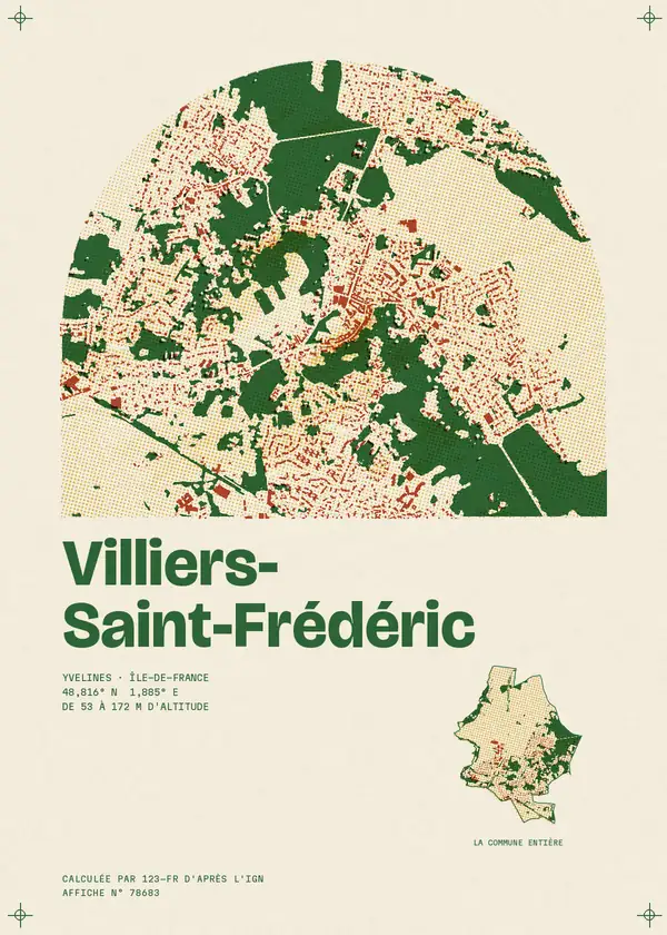 Affiche de Villiers-Saint-Frédéric, calculée par 123-fr d'après l'IGN