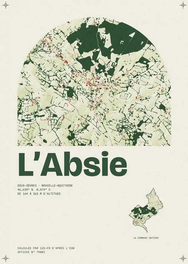 Affiche de L'Absie, calculée par 123-fr d'après l'IGN