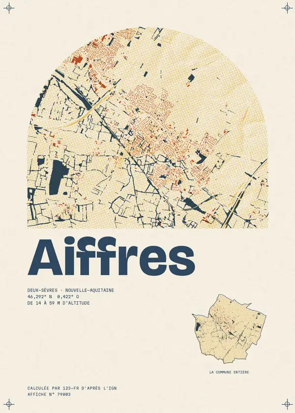 Affiche de Aiffres, calculée par 123-fr d'après l'IGN